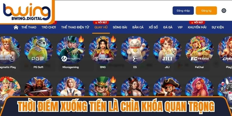Thời điểm xuống tiền là một trong những chìa khóa quan trọng